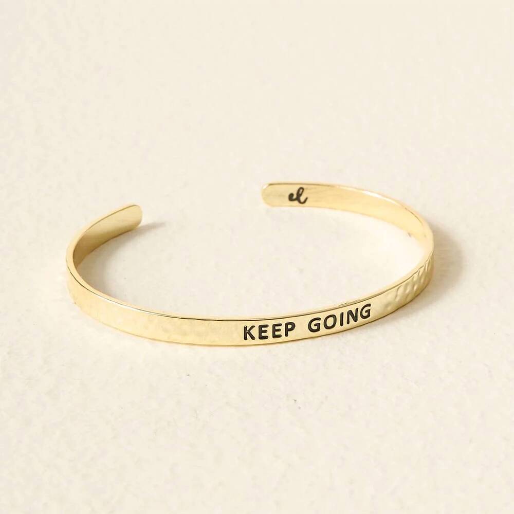 NEW THE DARLING EFFECT women's keep going little reminders cuff bracelet in gold